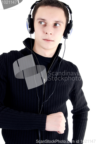 Image of Young man in headphones   