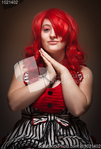 Image of Attractive Red Haired Woman Portrait