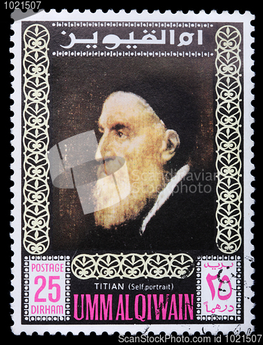 Image of Postage stamp with Titian self-portrait