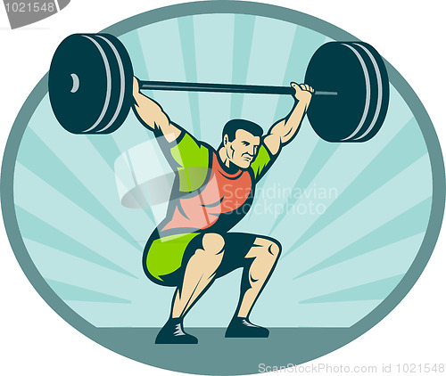 Image of Weightlifter lifting heavy weights