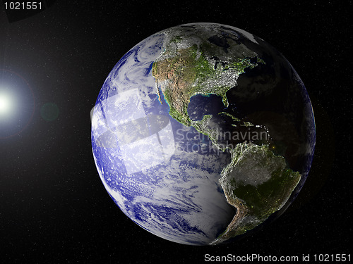 Image of Our planet in space (America view)