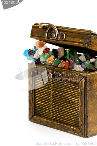 Image of wooden box with fashion beads