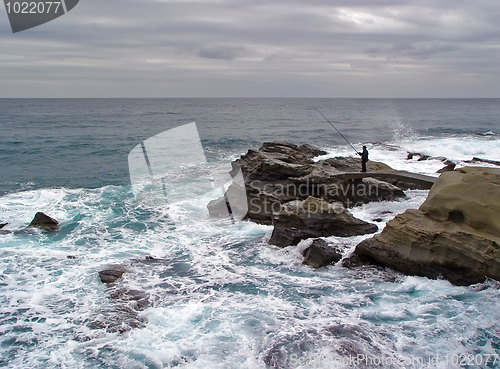 Image of Sea fishing at storm