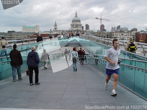 Image of St Pauls cathedral and Millenium bridge, London