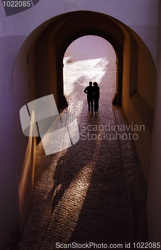 Image of Romantic couple silhouette