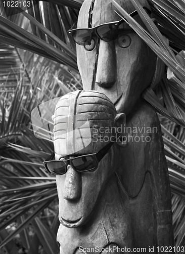 Image of Polynesian wooden idols
