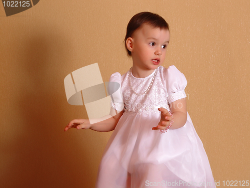 Image of Girl in a pink dress