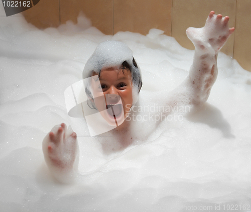 Image of girl in foam