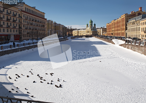 Image of Winter cityscape with church