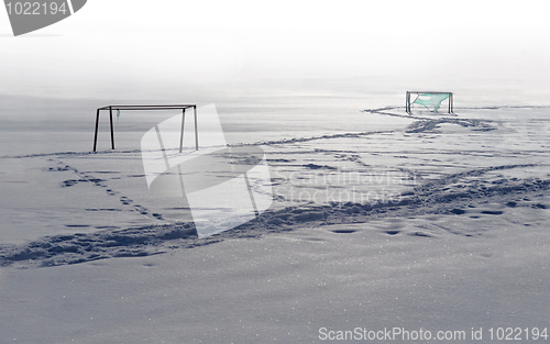 Image of football field in winter