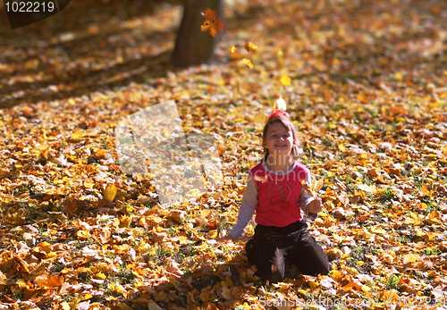 Image of Girl in autumn fun