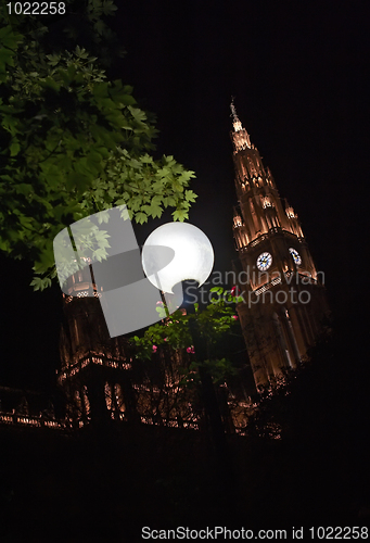 Image of Rathaus night lights in Vienna