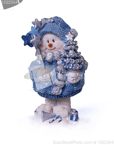 Image of Christmas snowman with magic wand