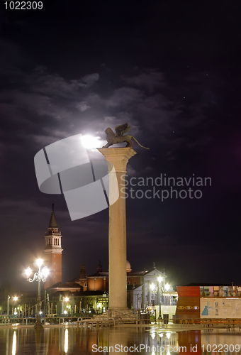 Image of water flooding at San Marco square (piazza) Venive, Italy