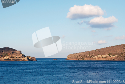 Image of View of Spinalonga island, a Venetian fortress in Crete.