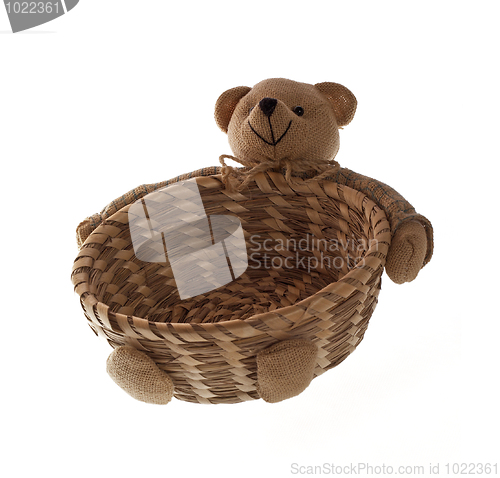 Image of Straw wicker breadbasket - toy