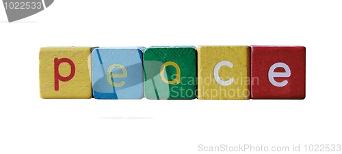 Image of peace in children's block letters