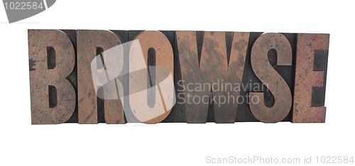 Image of the word browse in old wood letters