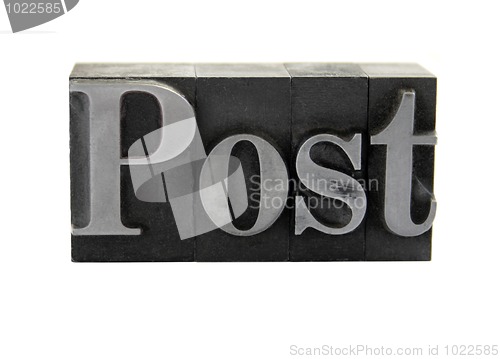 Image of post in old metal type