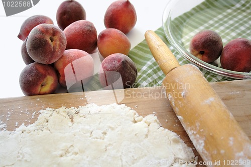 Image of making peach pie