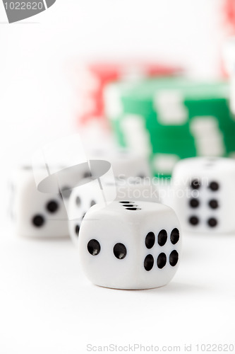 Image of Poker chips and dice