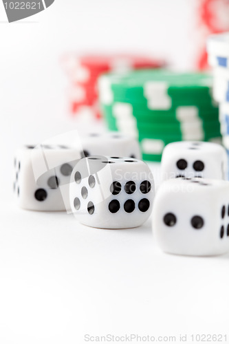 Image of Poker chips and dice