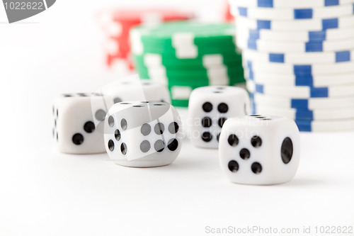 Image of Poker chips and dice