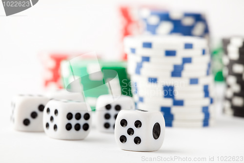 Image of Poker chips and dice