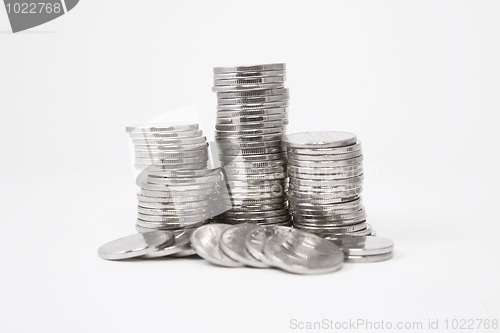 Image of Stacks of silver coins