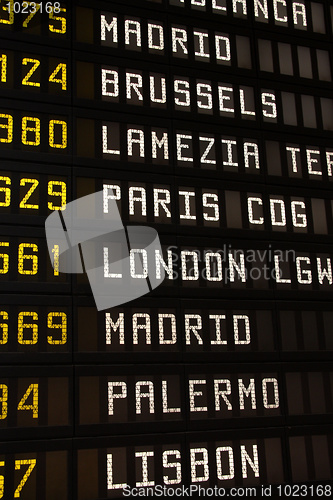 Image of Airport departures board