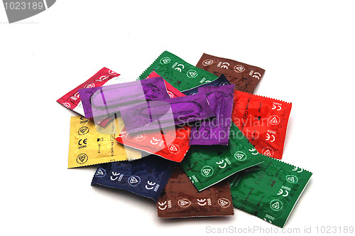 Image of Multi Coloured Condom Packets