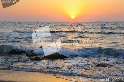 Image of Sunset on the beach 
