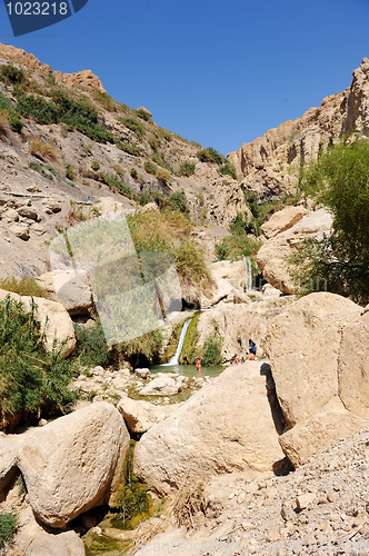 Image of Ein Gedi Nature Reserve off the coast of the Dead Sea