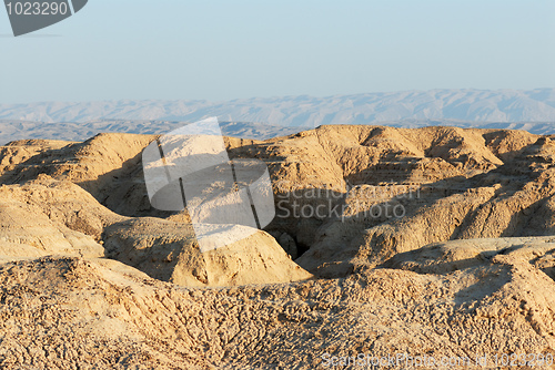 Image of Arava desert in the first rays of the sun