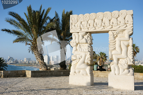 Image of Sea coast and the view of Tel Aviv