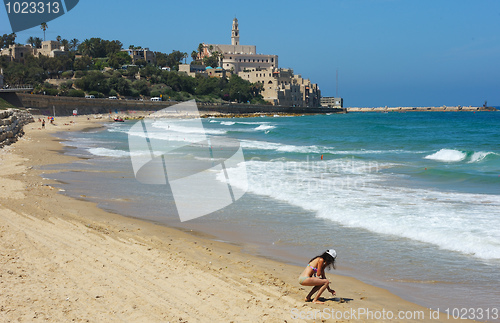 Image of Sea coast and the view of Old Jaffa