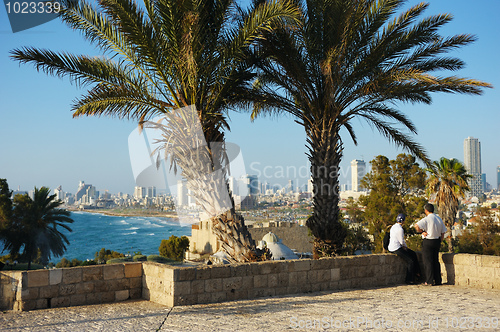 Image of Sea coast and the view of Tel Aviv