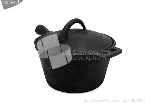 Image of Black cast-iron pot