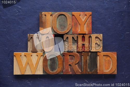 Image of joy to the world in old wood type