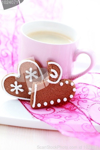 Image of cup of coffee with cookies