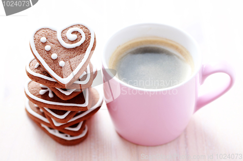 Image of cup of coffee with cookies