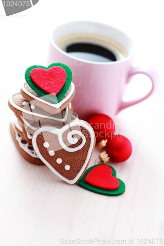 Image of cup of coffee with cookies