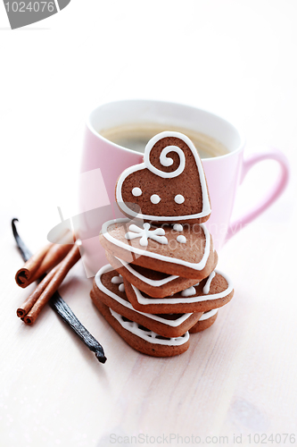 Image of cup of coffee with cookies
