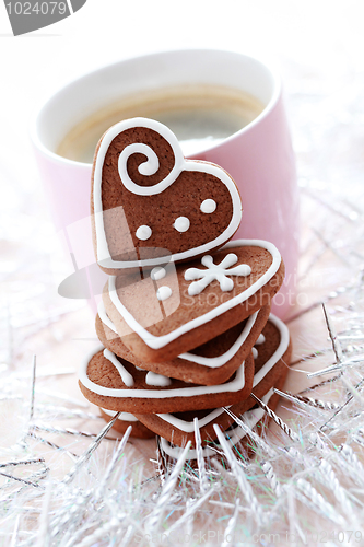 Image of cup of coffee with cookies