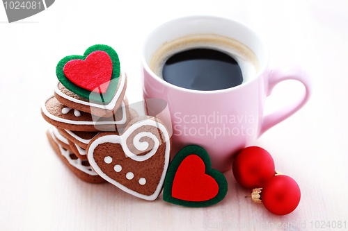 Image of cup of coffee with cookies