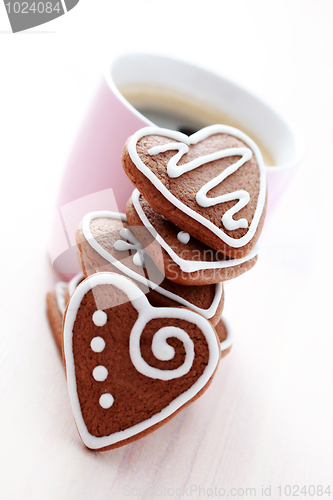 Image of cup of coffee with cookies