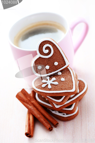 Image of cup of coffee with cookies