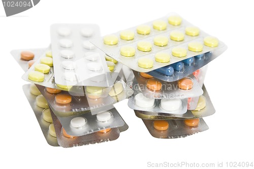 Image of Packs of colored pills