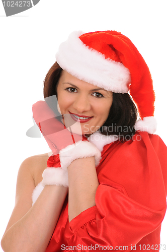 Image of woman in hat santa
