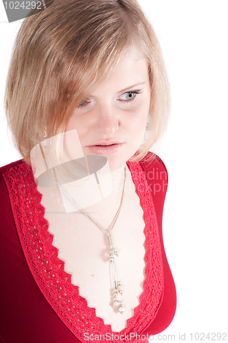 Image of Beautiful woman in red